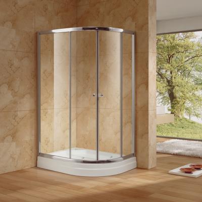 China 2021 Modern New Design Gold Shower Enclosure Curve Shape Stainless Steel Frame Tempered Glass Cabin Shower Enclosure for sale