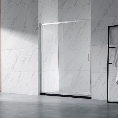 China NTH 3/8 Aluminum Hardware 2 Fold Panel Sliding Glass Door Modern Luxury Frameless Shower Room for sale