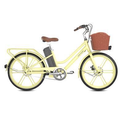 China Cheap City Bike / 250W Aluminum Alloy 36V Electric Ebike / Adult City Women Step By Electric Bicycle For Sale for sale