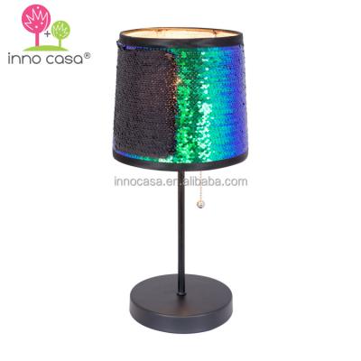 China OEM Novelty Reversible Stick Floor Lamp E26/E27 Bling Bling Glitter Sequin Shade Table Lights for Bedside Reading Indoor Light for sale