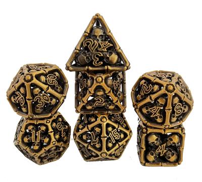 China Custom Wholesale Antique ODM and OED Copper Style Dragon Dice Design Novelty Gold Color Number Carve for sale