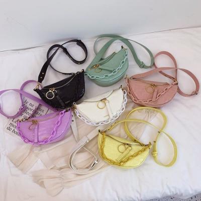 China Wholesale Fashion Multiple Styles Shape Yellow Banana Shape Women Shoulder Half Moon Handbag for sale