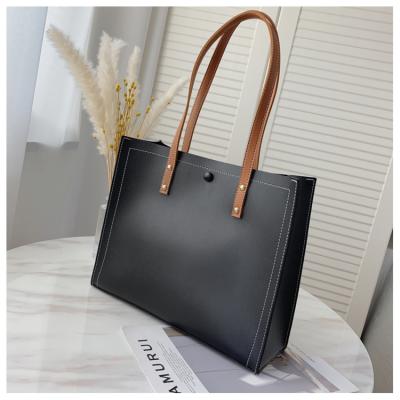 China Wholesale Large Capacity Shoulder Bags Fashion Simple Female Tote Bag for sale