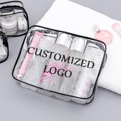 China Fashion Printing Fee Embedded High Quality Transparent PVC Pouch Simple Pencil Bag Waterproof Clear Cosmetic Bags for sale