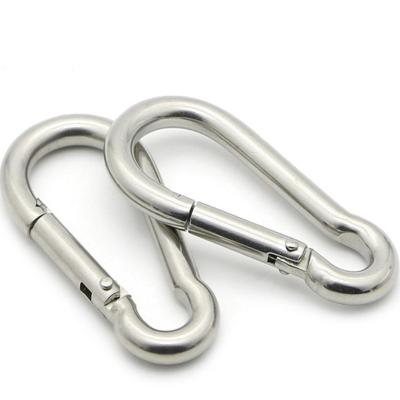 China Heavy Industry Custom 304 Stainless Steel Small Carabiner Mini Carabiner Sliding Snap Hook HXY 42*22*4MM Hook Spring For Stake for sale