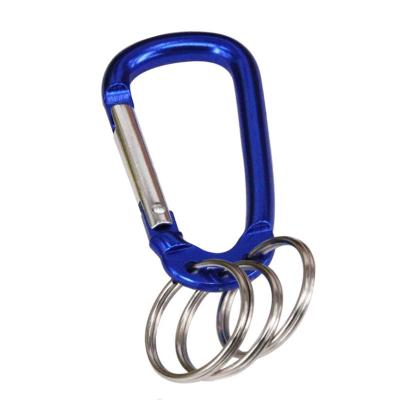 China 3 hole heavy industry HXY aluminum carabiner custom d type aluminum carabiner keychain, keychain carabiner main holder for key chain for sale