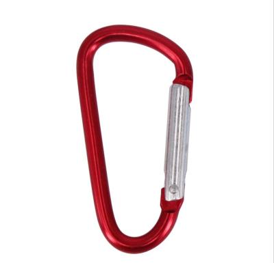 China Large Portable HXY 56*28*4.3MM Currents No MOQ 6# 6CM D Shape Mini Carabiner Keychain Aluminum Carabiner For Camping, Promotional Gift for sale