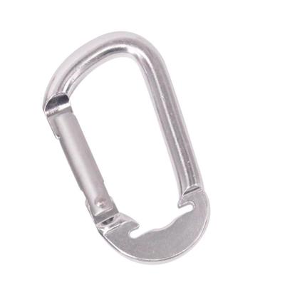 China HXY 61.5*34.5*6.8MM Portable Custom Large Currents No MOQ Silver D Shape Aluminum Lanyard Carabiner, Cheap Carabiner Hook For Lanyard for sale