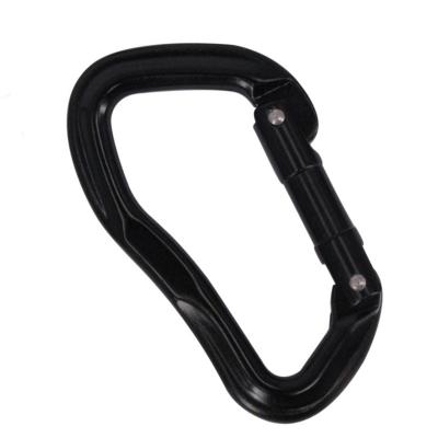 China General Industry Custom Two Pins Hooks 12KN Black Camping HXY 103*60.5mm Full Fishing Expanding Displacement Locking Aluminum Carabiner Clip Carabiner for sale