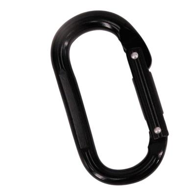 China Big Size Heavy Industry HXY 107*57MM Alloy Main Chain Full Carabiner Clip Hook Black Aluminum SnapOval Carabiner Outdoor Accessory For Climbing for sale