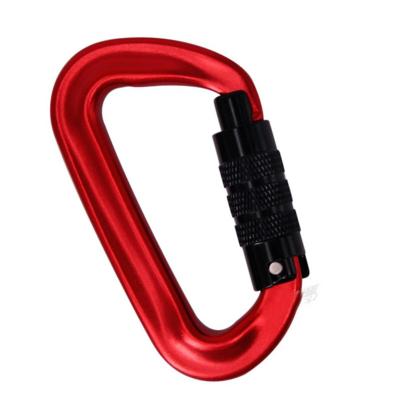 China HXY 25KN 40KN a7075 D Ring Climbing Locking Carabiners Rock Ultralight Portable Aluminum Rescue Carabiner for Mountaineering for sale