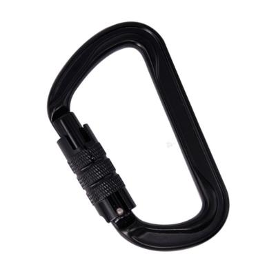 China Custom Black Heavy Industry HXY 25KN 7075 Aluminum Alloy Climbing Carabiners Ultralight Rock Twistlock Carabiner Hook Climbing For Camping for sale