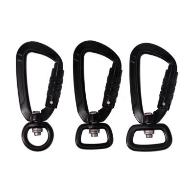 China Aluminum Heavy Industry HXY Swivel Lock Swivel Carabiner Snap Hook Pet Carabiner Rotating Snap Hook With Swivel for sale