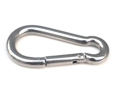 China Heavy industry HXY M8 80*38*8MM shape 304 stainless steel snap gourd snap hook carabiner hangematte lock spring hook metal clip heavy duty for sale