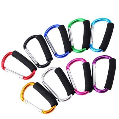 China Heavy Industry HXY D-Style Walker 5.5 Inch Large Aluminum Sponge Giant Metal Carabiner Carabiner Carry Handle with Sponge for Shopping Bags for sale