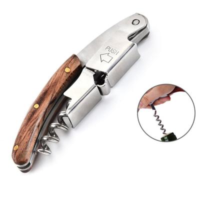 China Wholesale Cheap Sommelier Wine Bottle Opener Wooden All-in-one Corkscrew Running Stock HXY Various, Wooden Server Corkscrew Wine Opener for sale