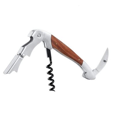 China HXY Stainless Steel Padauk Wine Corkscrew Wine Corkscrew Wine Opener Custom Multifunctional Luxury Medium Wooden Wine Opener for Promotion for sale