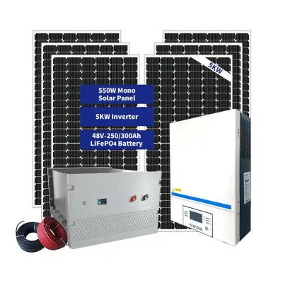 China Uso comercial/residencial 10kw 15kw fora do sistema das energias solares da grade com o inversor 5Kw à venda