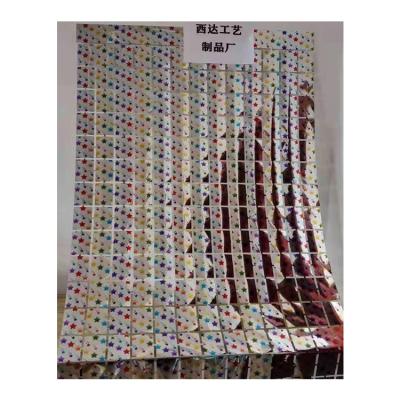 China Party Decoration Supplies Wholesale Color Square Foil Fringe Curtain Romantic Christmas Background Curtain for sale