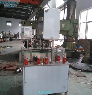 China Beverage factory sale 2000-6000cph automatic vacuum tin can sealing machine for juice milk beverage tea for sale