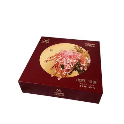 China Recyclable Lattice Four Moon Cake Gift Box With Strong Magnet Can Be Fitted With Purse for sale