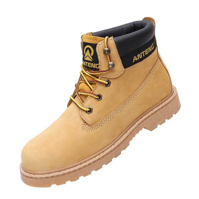 China Leather Steel Toe Work Boots Anti-smashing and Electric USA Nubuck Lace Anti-skid Hazard for sale