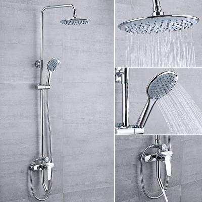 China Without Bathroom Shower Sliding Bar OL-SM002 304 Pipe Brass Body Shower Set Chrome Shower Set For Bathroom for sale