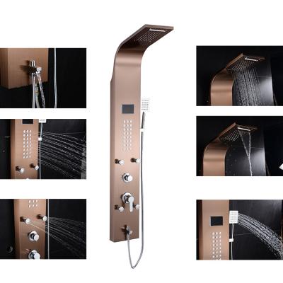 China Without Slide Bar Hot Popular Rainfall Shower Panel 304 Stainless Steel Bathroom Panel Smart Shower for sale