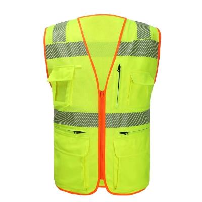 China RX Nylon Factory Custom Sleeveless Zipper Up Vest Jacket Work Wear Reflective Uniform Safety Reflective Vest for sale