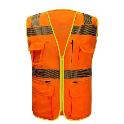 China RX Low MOQ Color Customization Nylon Luminous Uniform Workwear Multicolor RX Zipper Working Vest Reflective Vests for sale