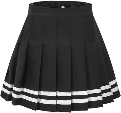 China RX School Back Zipper Striped Printed School Uniform Skirt For Girls Pleated Mini Skirt Custom School Uniform for sale