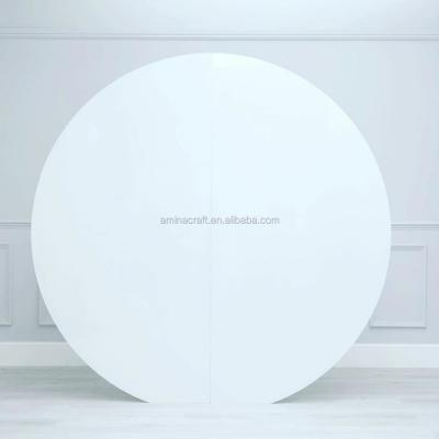 China Wedding/Amina Craft Round Wedding Backdrop Custom White Acrylic Panel Decoration Party/Event Decoration for sale