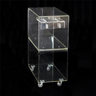 China Metal and Clear Acrylic Hotel Trolley A&C Gold Emerson Rolling Cart for sale