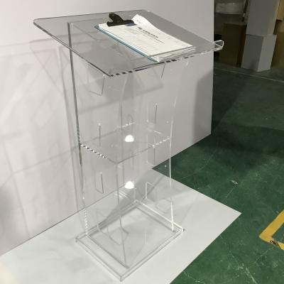 China Durable / Beautiful Amina Craft Latest Clear Acrylic Podium Plexiglass Podium Furniture for sale