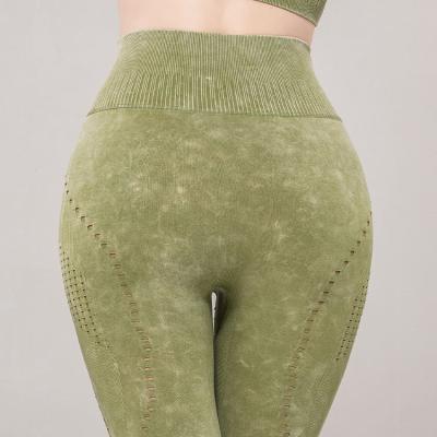 China Breathable Custom Made Women High Waisted Private Label Link Dye Seamless Yoga Gaiters With Mesh Panel And Air Vent for sale