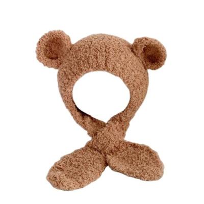 China Cute Warm Casual Kids Neck Scarf Plush Hat Cartoon Ear Protector Child for sale