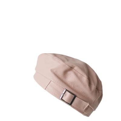 China Casual Kids Children Plain Solid Color Beret Hat With Adjustable Strings for sale