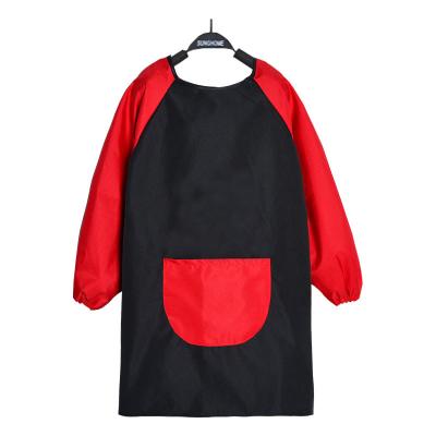 China Plain Art Aprons Smock Nylon Long Sleeve Waterproof Cleaning Kids Paint Apron for sale