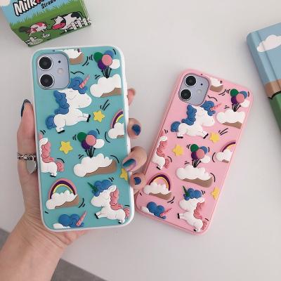 China Trendy/Luxury Shockproof Fashion Soft TPU Unicorn Protective Phone Case For iPhone 11 8 plus Pro Max XS XR Max 7 Cartoon Cover for sale