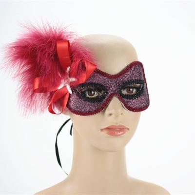 China PP with hot sale fresh red women's water feather feather Venice mask factory wholesale for sale