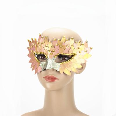 China Party Supplies OEM Wholesale Eco-friendly PU Lotus Pearl Flower Costume Party Mask for sale