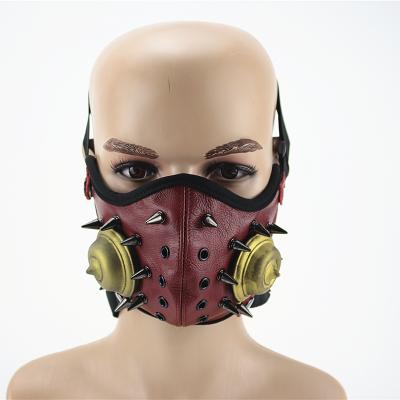 China Hot Sale Polyester PU Leather Wholesale Halloween Costume Fashion Face Mask for sale