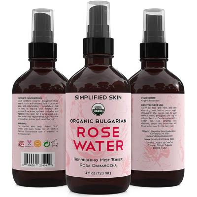 China Private Label 100% Rose Water Organic Moisturizing Facial Skin Revitalizer OEM Toner Hydrosol Anti Aging Whitening Spray Skin Revitalizer YANMEI for sale