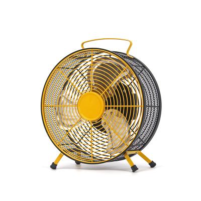 China Newest Design 12 Speed ​​Rechargeable Battery Power Fan Outdoor Camping Tabletop Fan Solar Charging Metal for sale