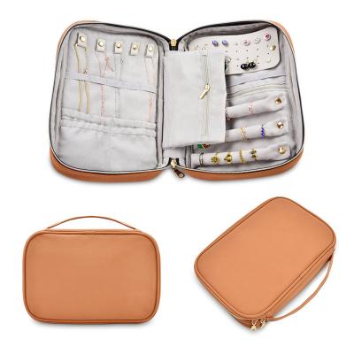 China NATIONAL Manufacturer Zipper Jewelry Roll Bag Ending Portable Earrings Jewelry Bracelet Bag Cosmetic Makeup Bag for sale