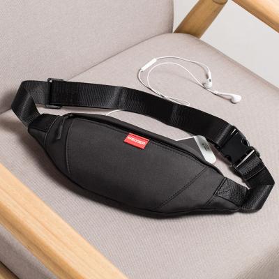 China Water Proof Omaska ​​Men Custom Waterproof Sports Nylon Cross - Body Chest Bag Waist Pack With Earphone Hole for sale