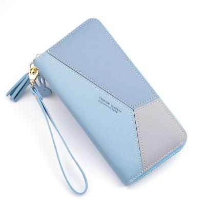 China 2021 Slim Women's Leather Wallets Zipper Purses Long Clutch Wallet Waterproof Simple Soft PU Leather Designer Wallet for sale