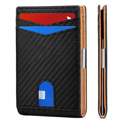 China RFID Front Pocket Slim Minimalist Bifold RFID Blocking Men's Custom RFID Leather Wallet for sale