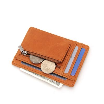 China Slim Credit Card Holder Card Case Wallet OEM RFID Blocking Minimalist Slim PU Leather Men's Credit Card Holder for sale