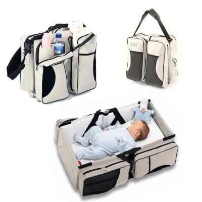 China 2021 Mommy and Me Customized USB Logo Portable Square Bag Baby Travel Crib Folding Baby Playpen Crib Baby Bed for sale